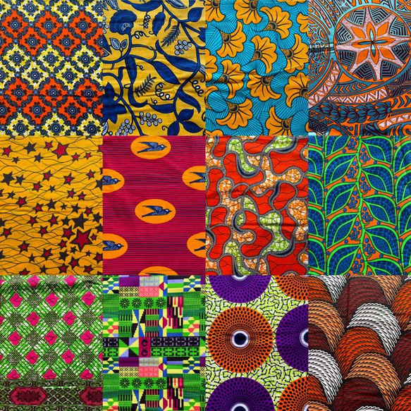 ハギレセット＊12枚組  生地  アフリカ布 アフリカン 小物作り ハンドメイド 手作り 手芸用品 布 カットクロス 5枚目の画像