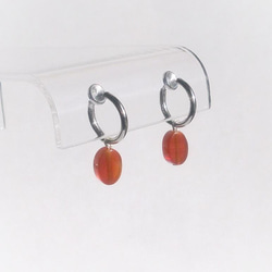 紅玉髓和水晶玻璃三向耳環 [僅限 1 件] 耳環 第6張的照片