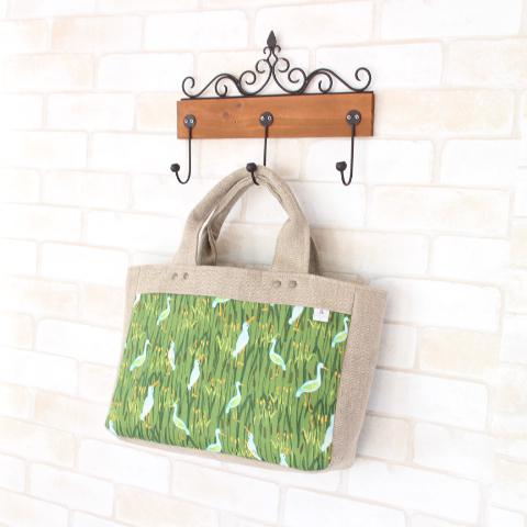 『受注制作』大人のレッスンバッグ 　 草原の白さぎ（特集掲載作品）