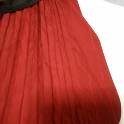 着物リメイク☆男物黒の羽織と赤の縞の羽織から2wayアコーディオンプリーツスカート 7枚目の画像