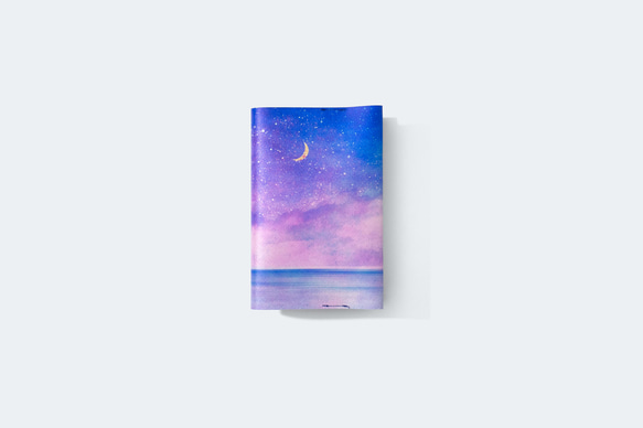 描繪星空和湖泊的書籍封面 第2張的照片