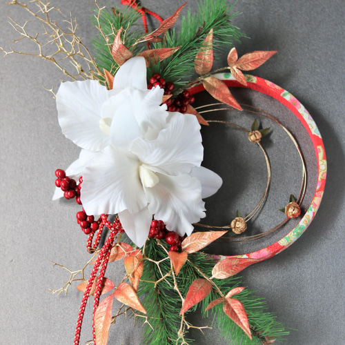 今だけ送料無料】新作 まだ間に合うお正月飾り ちりめん和飾り【琥珀