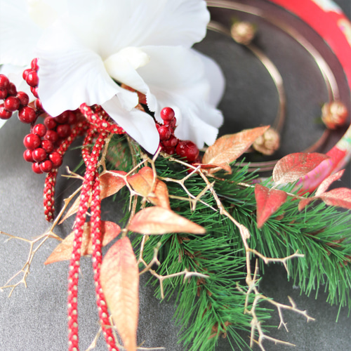 今だけ送料無料】新作 まだ間に合うお正月飾り ちりめん和飾り【琥珀