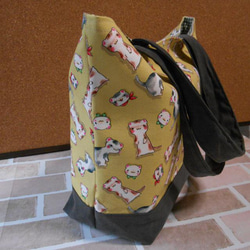 フェレットさんのトートバッグ　（夢くりっぷオリジナル生地） 2枚目の画像