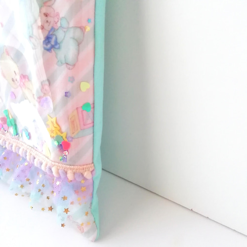 fuwari*ゆめかわシャカシャカミニバッグ*ハンドメイド猫エコ
