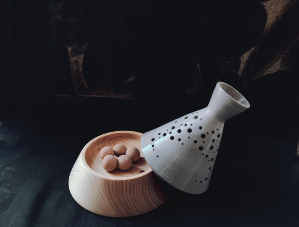 手作り陶器・木香ランプ檜 3枚目の画像
