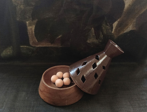 手作り陶器/木香ランプ 2枚目の画像