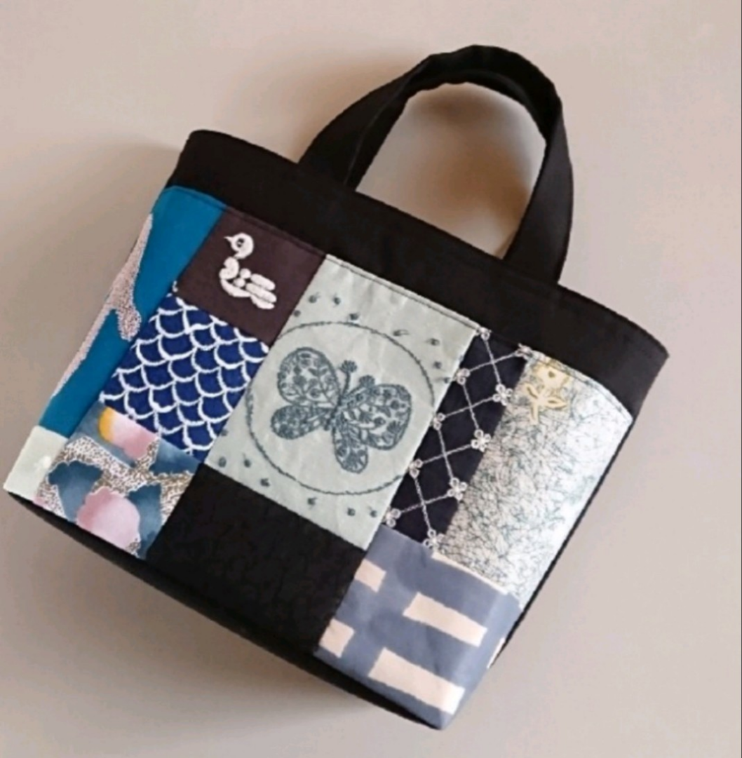 M☆ミナペルホネンのトートバッグ ♡愛しのパッチワーク-160
