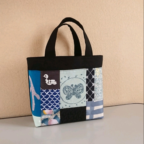M☆ミナペルホネンのトートバッグ ♡愛しのパッチワーク-160