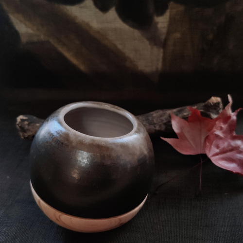 手作りの陶器/木45度花器 一輪挿し・花瓶・花器 mu-xin 木辛陶