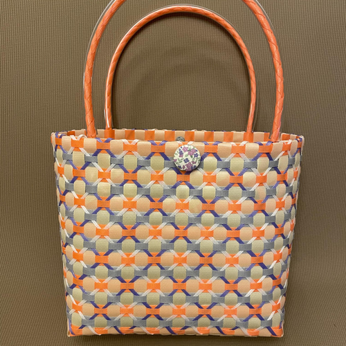 レトロポップなプラカゴ オレンジ Mサイズ アウトドアやお出かけ エコ