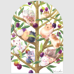 複製原画《すごしたい時間》｜オリーブの樹と個性豊かなハムスターたち 3枚目の画像