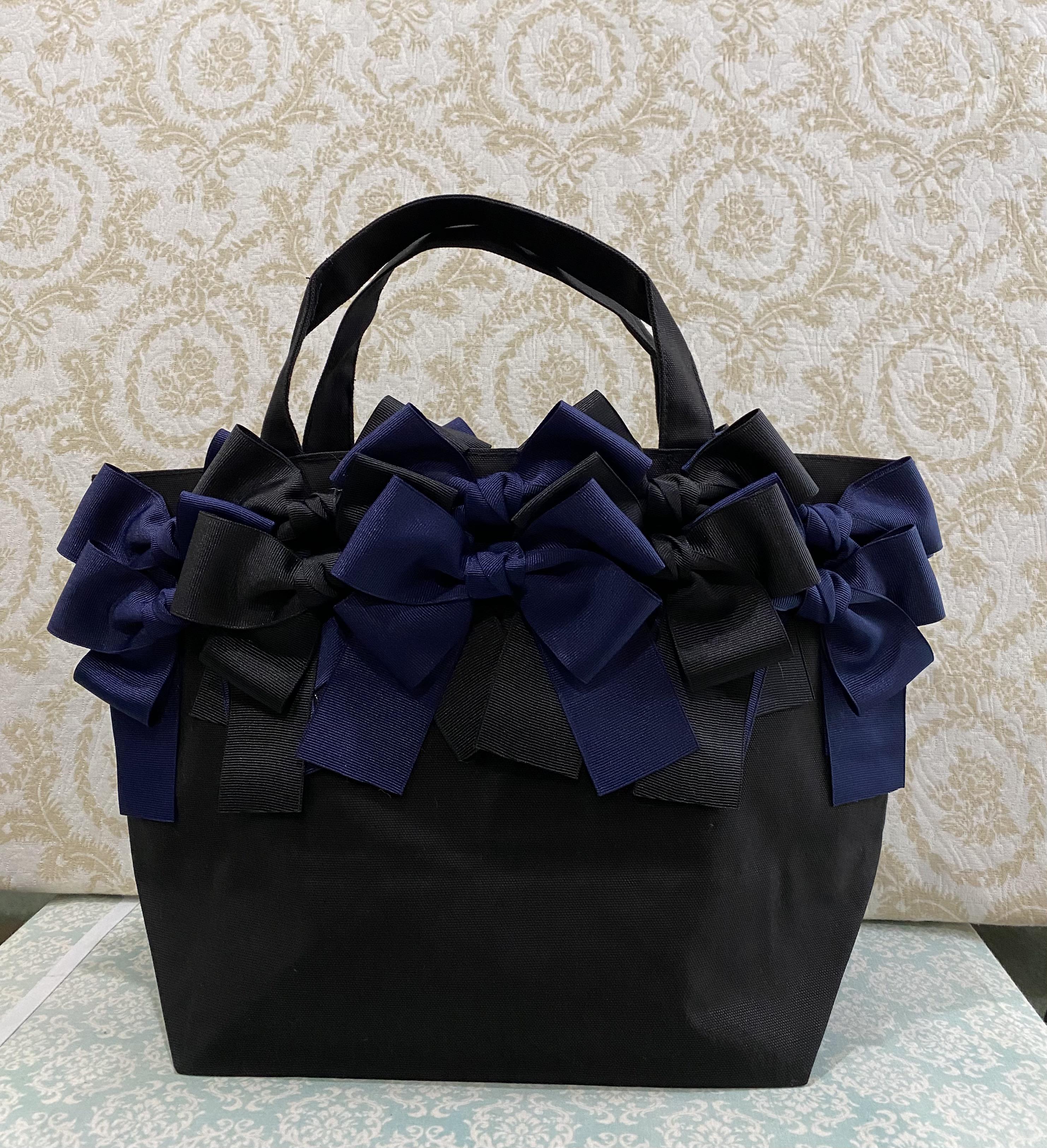 専用　新品　yukiemon テキスタイルバニティバック　リボンボーダーブラック 専用 新品 yukiemon テキスタイルバニティバック リボンボーダー