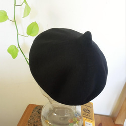 【再入荷】とんがりベレー帽●ブラック 3枚目の画像