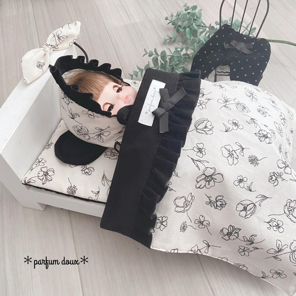 親子リンク♡モノトーンのレディース用サーキュラースカート♡(受注製作/フリーsize) 15枚目の画像