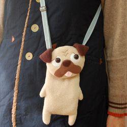ボルンちゃんのスマホバッグ パグ ぬいぐるみ ポシェット ショルダー