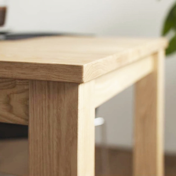 くりのダイニング（幅190cm・国産栗材・オイル塗装）奥行が選べます。引出し付きに出来ます。 000円 ＋10 80cm 0円 オプション ＋2 90cm