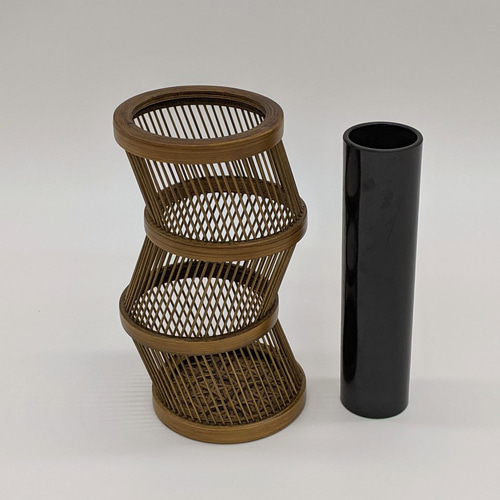 駿河竹細工 竹製品 花器 浮雲 【花台付き】 フラワーベース 一輪挿し