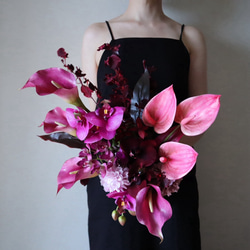 おしゃれ花嫁に人気のピンクブラックブーケ♡ ウェディングブーケ