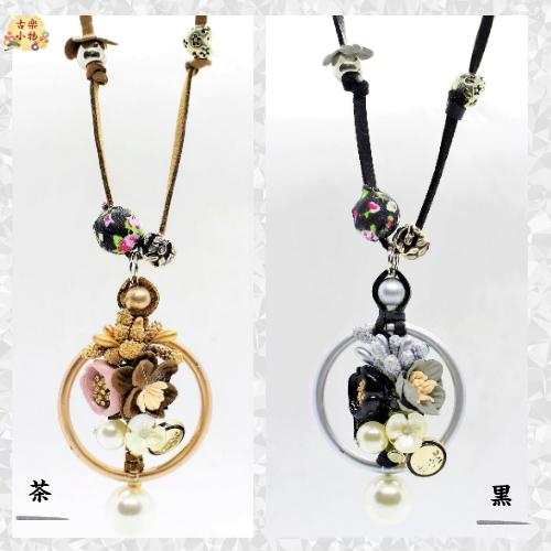 本物　アンテプリマ　ロング　ワイヤー　ビーズネックレス　Aタグ付 訳あり ロングネックレス KNS-D 大ぶり 花 革ひも レザーコード