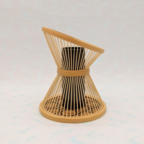 駿河竹細工 竹製品 花器 ひめ フラワーベース 一輪挿し 南京編