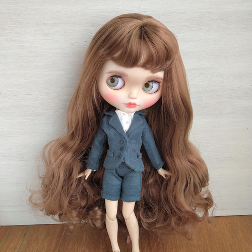 542.※単品※藍色のジャケット※ブライスアウトフィット※1/6ドール服 