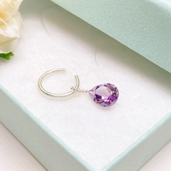 ピンクアメジストの2wayイヤーカフ◇純銀 シルバー925◇片耳用 天然石 シンプル イヤカフ ピュアシルバー宝石質 11枚目の画像