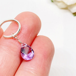 ピンクアメジストの2wayイヤーカフ◇純銀 シルバー925◇片耳用 天然石 シンプル イヤカフ ピュアシルバー宝石質 7枚目の画像