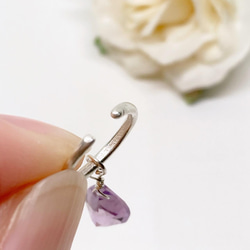 ピンクアメジストの2wayイヤーカフ◇純銀 シルバー925◇片耳用 天然石 シンプル イヤカフ ピュアシルバー宝石質 10枚目の画像