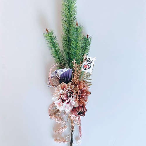 玄関におしゃれな松のお正月飾り モダン 豪華 （長さ70㎝ ロング