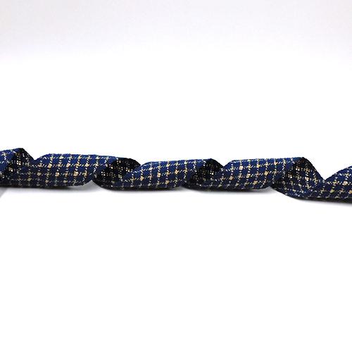 ダイアゴナルチェック柄ツイードリボン （ネイビー）38mm×50cm リボン