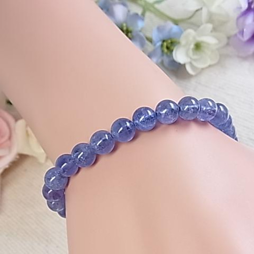 ✿天然色タンザニアの希少石 タンザナイト*ブレスレット ✿天然色タンザニアの希少石 タンザナイト*ブレスレット あお むらさき