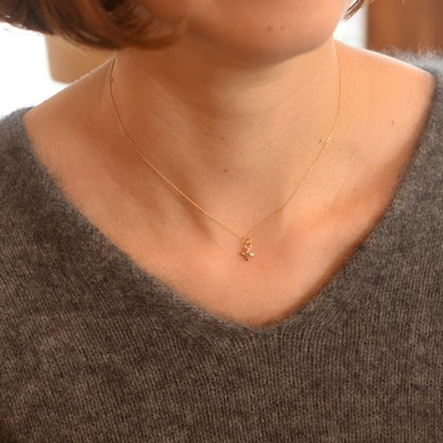 K10 ブラウンダイヤ  ネックレス basic] K10 ブラウンダイヤモンド ベゼル ネックレス｜ARTIDA