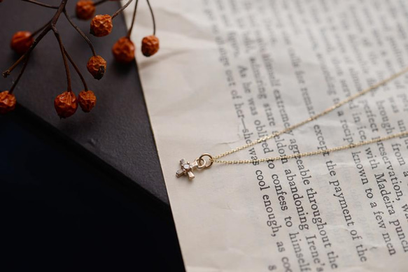 Charm|[K10]ブラウンダイヤモンド クロスネックレス ネックレス  