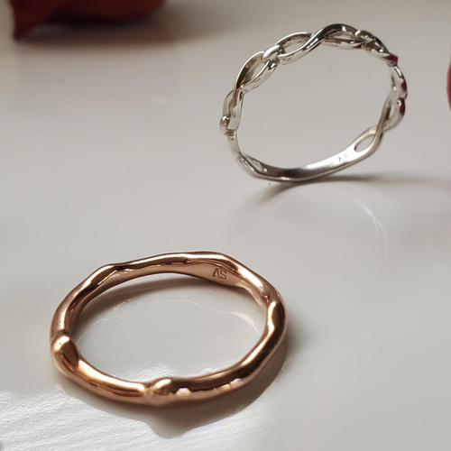 枝リングBranches ring sv925 重ね付けリング、デコボコリングRS-130