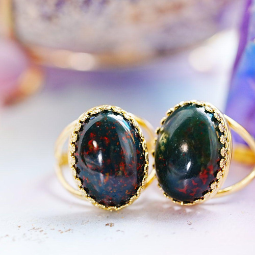 3月誕生石】ブラッドストーン オーバルXLリング 指輪・リング Juvelia