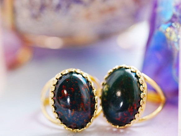 3月誕生石】ブラッドストーン オーバルXLリング 指輪・リング Juvelia