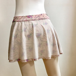 リバーシブル ピンク×グレージュ バレエ プルオンスカート Ｍ～Ｌ 5枚目の画像