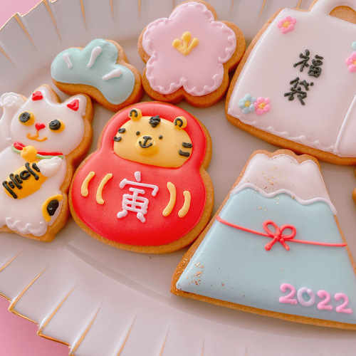 冬のアイシングクッキー☆１５袋 冬の青い贈り物 | hinagi