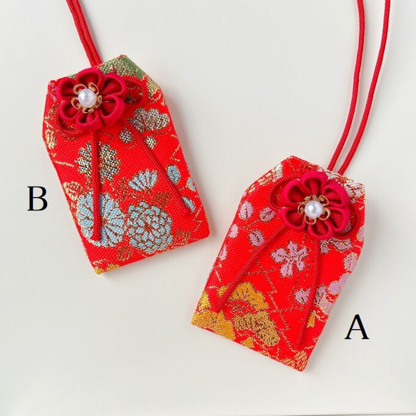 【お正月】（福寿紅）元巫女が作る花のお守り袋 6枚目の画像