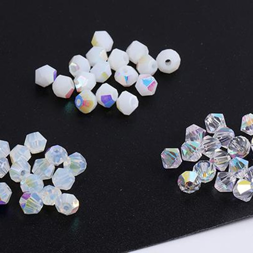 ピース B862-b-16 150個 ガラスビーズ ガラスクリアビーズ ソロバンカット 4mm