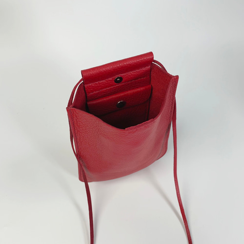 本革サコッシュ(赤) ポケット付き サコッシュ Z-chan(じいちゃん) 通販