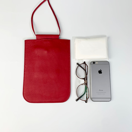 本革サコッシュ(赤) ポケット付き サコッシュ Z-chan(じいちゃん) 通販