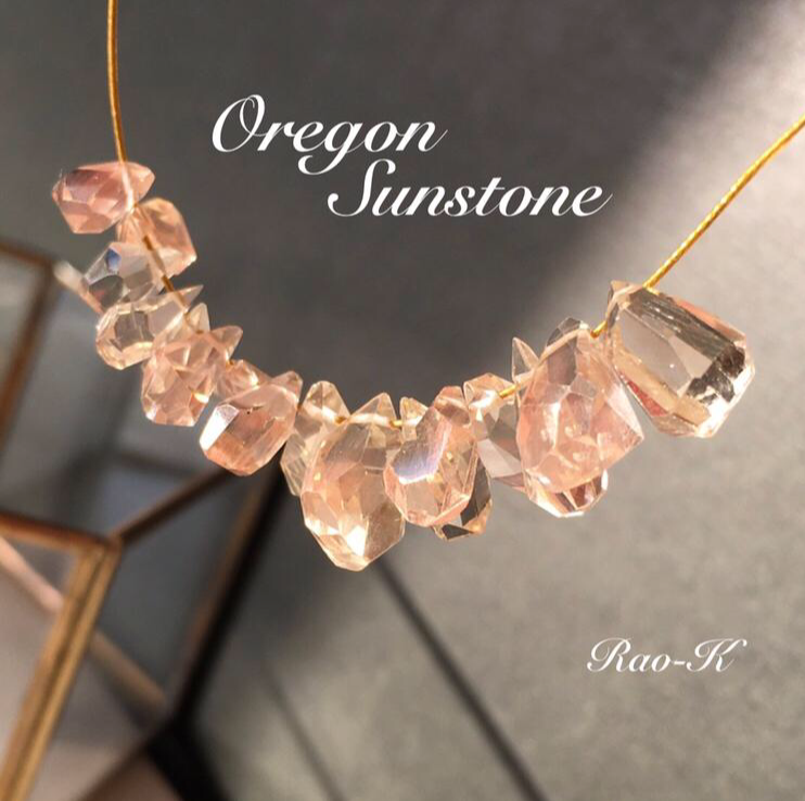 ✨rough stone✨14kgfオレゴンサンストーンのペンダントトップ