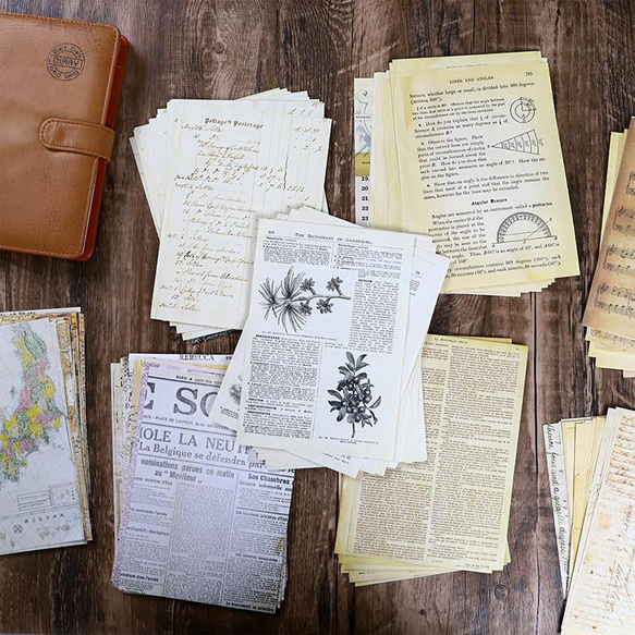 古い紙ものまとめて(おまとめページ) 在庫処分 8種類 ページシリーズ1 古書 新聞 地図 音譜 手紙