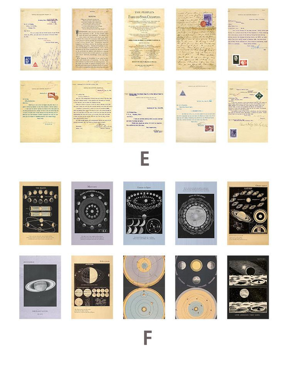 6種類　ページシリーズ3　古書　新聞　地図　音譜　手紙　デザインペーパー　レトロ　コラージュ　紙モノ 7枚目の画像