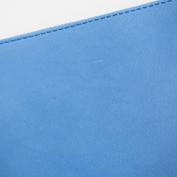 イタリアンレザー 薄くて軽くて大容量なL字長財布  14ZipWallet  ブルー maine 3枚目の画像