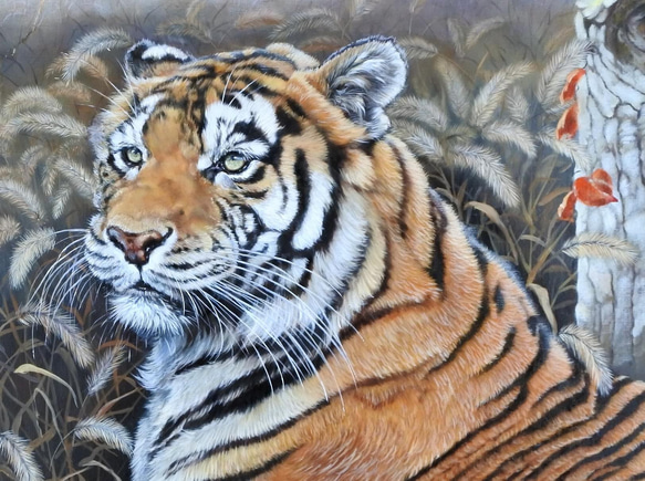 虎　トラ　油絵　オリジナル　油彩画　絵画　原画　手描き 虎 トラ 油絵 オリジナル 油彩画 絵画 原画 手描き 虎の油絵原画