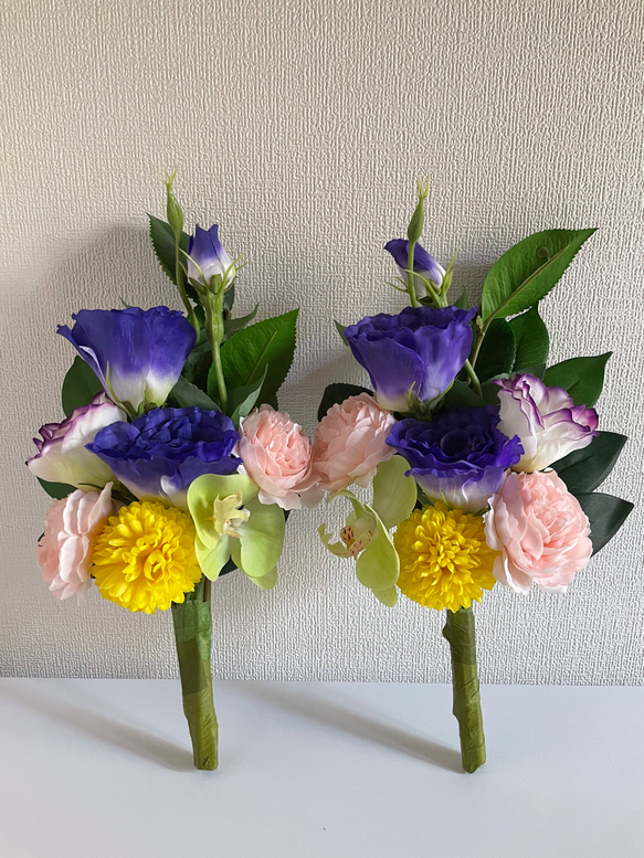 【送料無料】仏花一対　供花　アーティフィシャルフラワー　花器無し 4枚目の画像