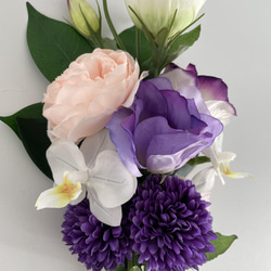 【送料無料】アーティフィシャルフラワー仏花一対　花器無し　40cm お供え 5枚目の画像